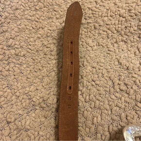 Leegin Leather Products Mens Oiled Scalloped Belt 34 Brown - Picture 14 of 16